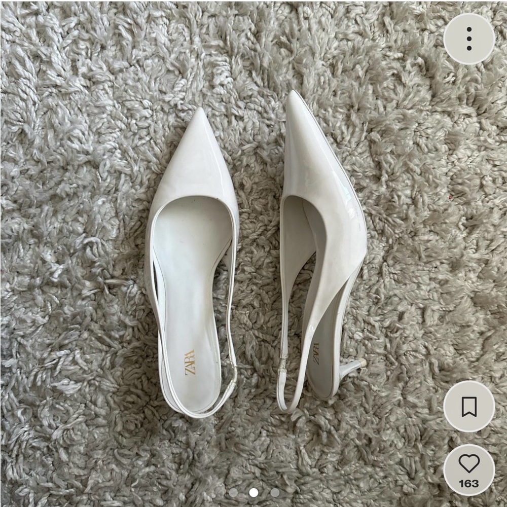 Zara white patent slingback